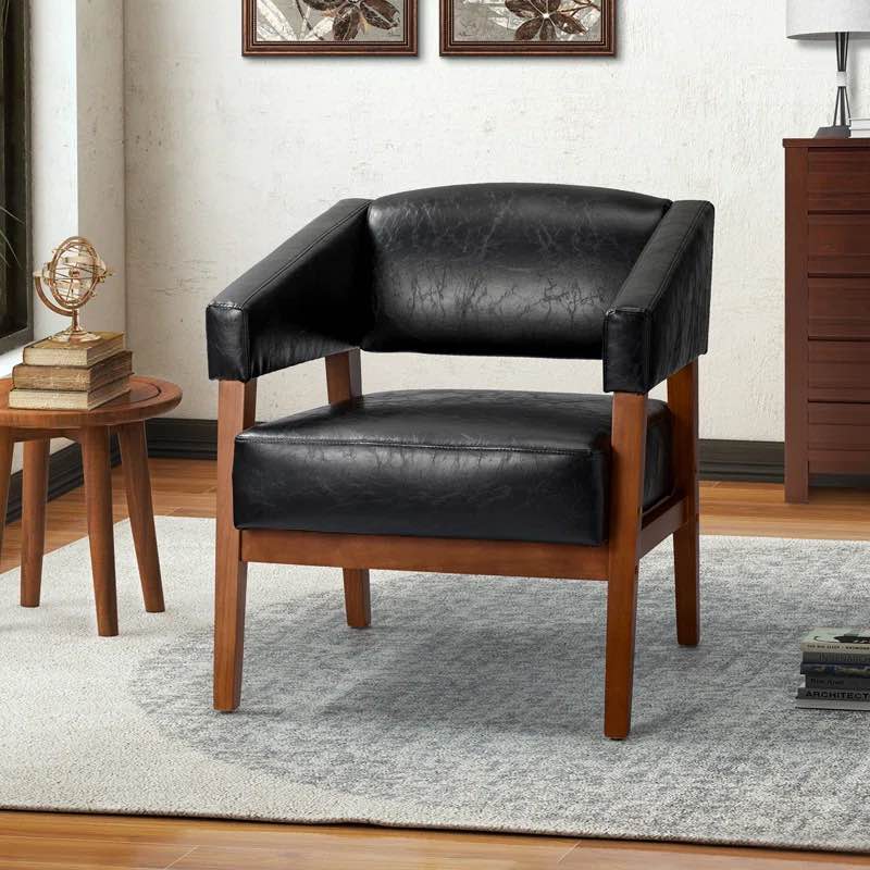 Agler Faux Leather Armchair (SET OF 2/BID IS PER CHAIR)