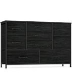 Furnulem Wide Dresser with 9 Large Drawers for 55'' Long TV Stand Entertainment Center,Wood Shelf Storage for Bedroom,Living Room,Closet,Entryway,Sturdy Metal Frame ï¼ˆBlack Oakï¼‰
