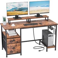 furologee. Computer desk home office rustic Brown. Picture similar