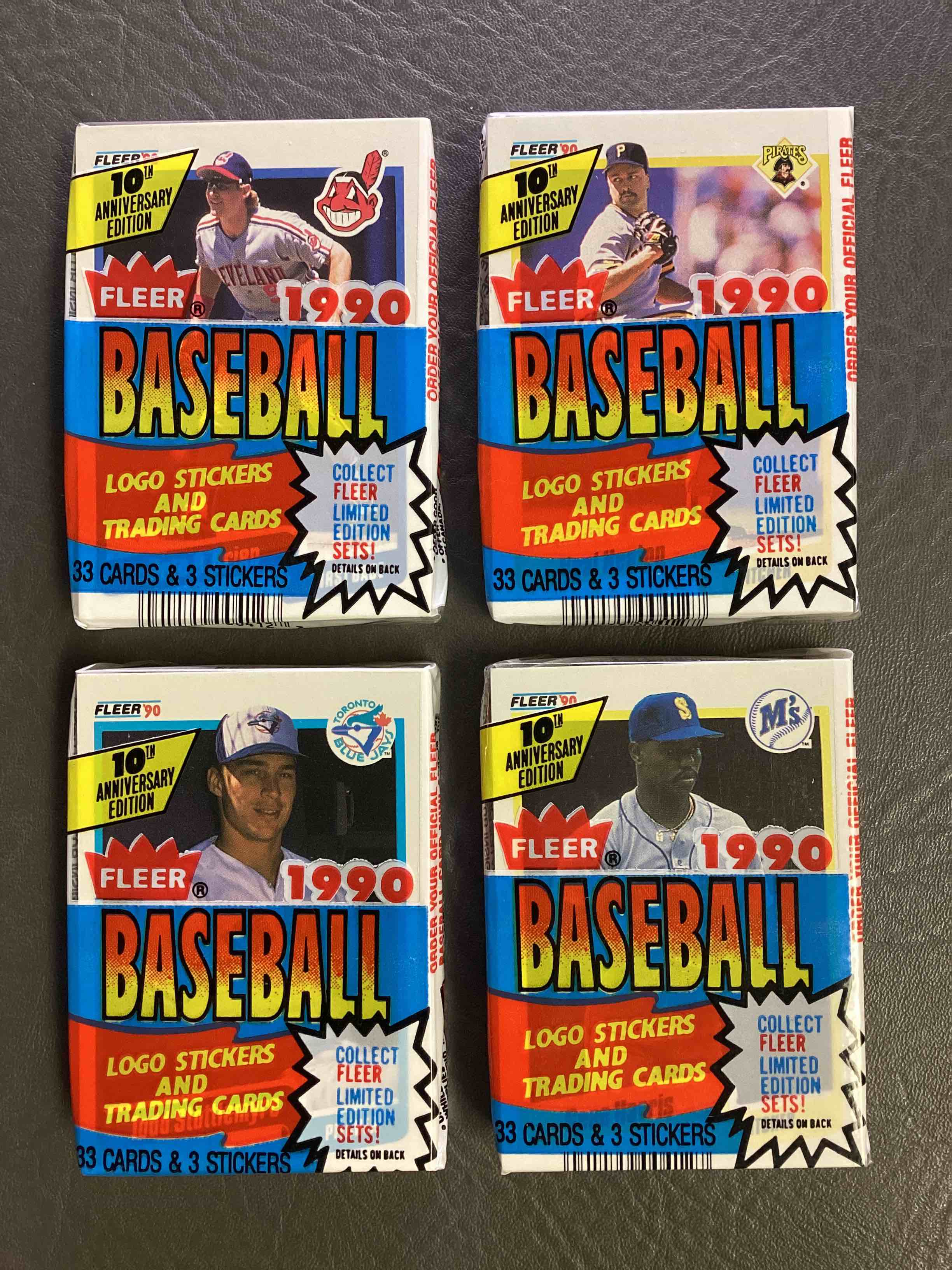 1990 Fleer Baseball 33 Card Cello Pack, Direct From Original Retail Case.  Search For Larry Walker Rookie, Early Ken Griffey Jr. & So Much More!