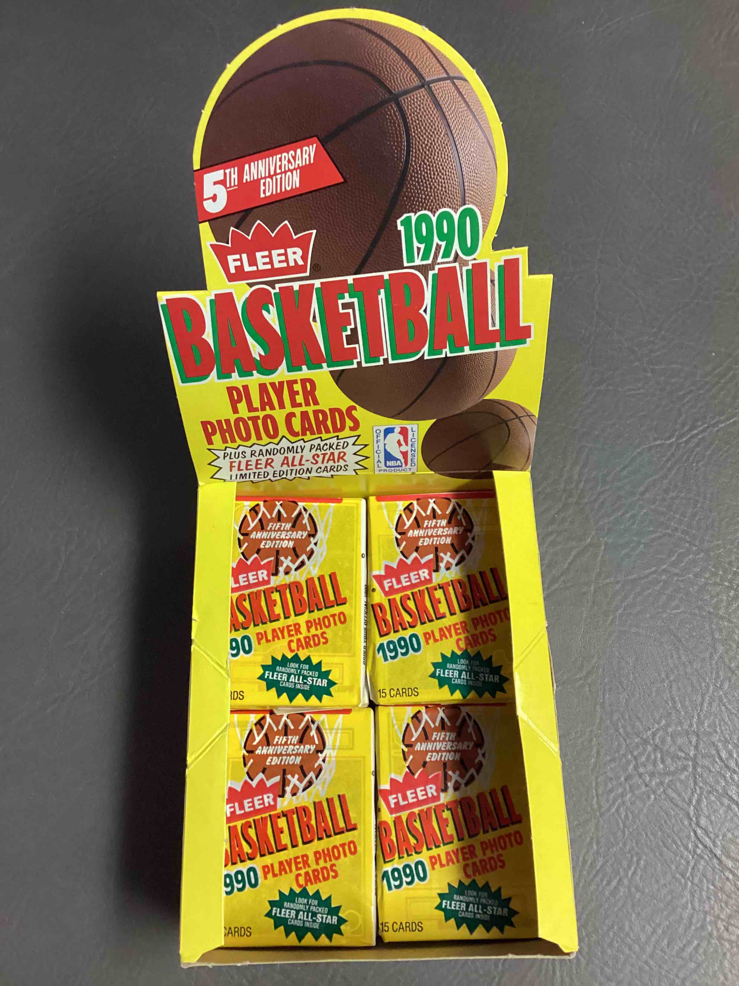 1990 Fleer Basketball Unopened Wax Pack, Direct From Original Retail Case.  Search For Early Michael Jordon, Larry Bird, Magic Johnson & So Much More!  Getting Hard To Find!