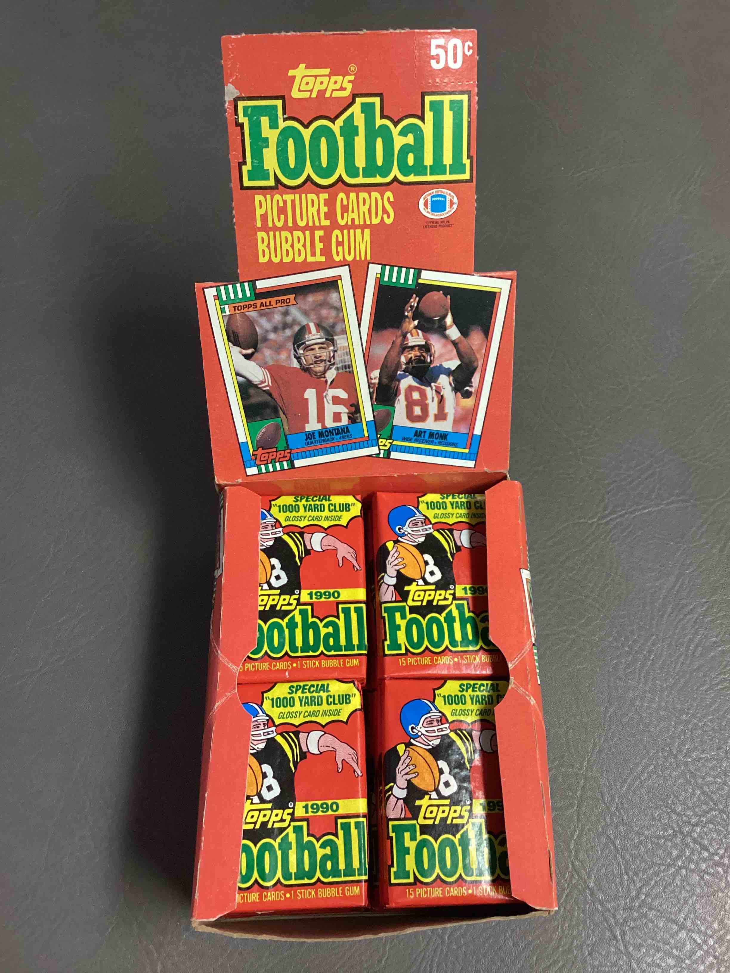 1990 Topps Football Unopened Wax Pack, Direct From Original Retail Box!  Getting Hard To Find!  Search For Early Barry Sanders & Jerry Rice & So Much More!