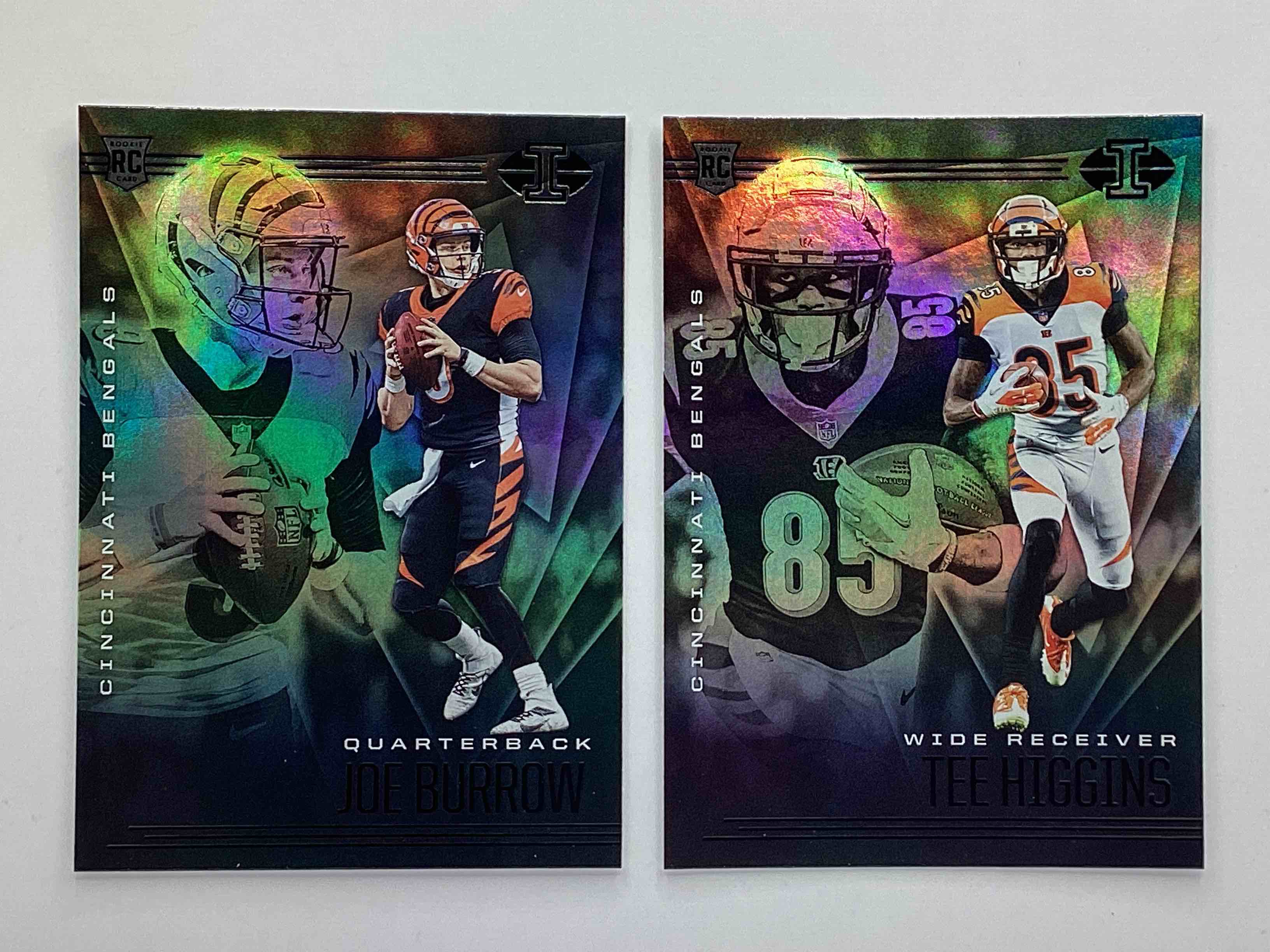 Illusions Rookies!  Two Awesome Rookie Cards, Joe Burrow & Tee Higgins 2020 Panini Illusions.  Both Rookies & Both Mint!  Hard To Collect!