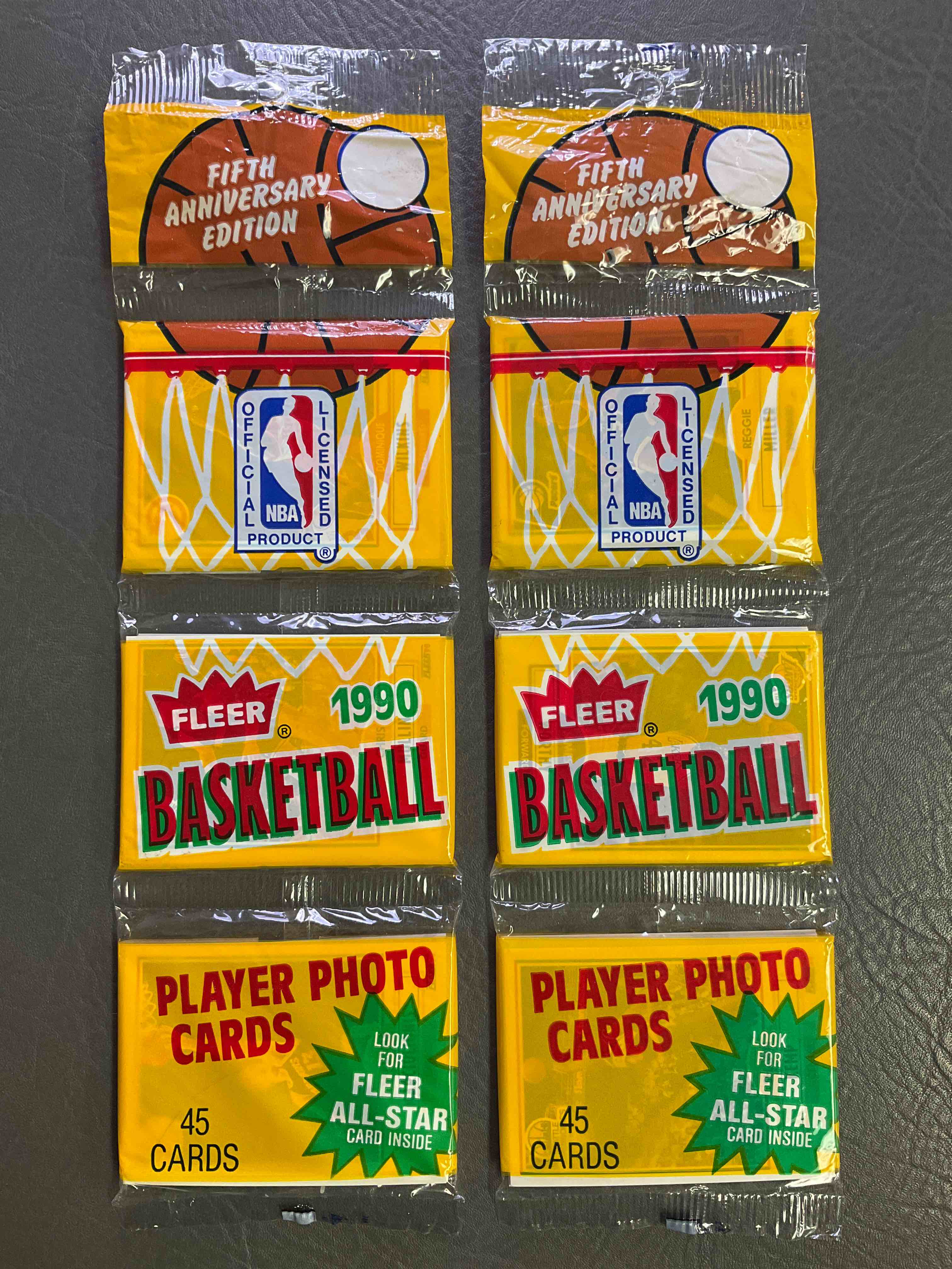 Wow!  1990 Fleer Basketball Unopened 45 Card Grocery Rack Pack!  Search For Early Michael Jordon, Larry Bird, Charles Barkley & Too Many Nice Cards To List!  Super Hard To Find!