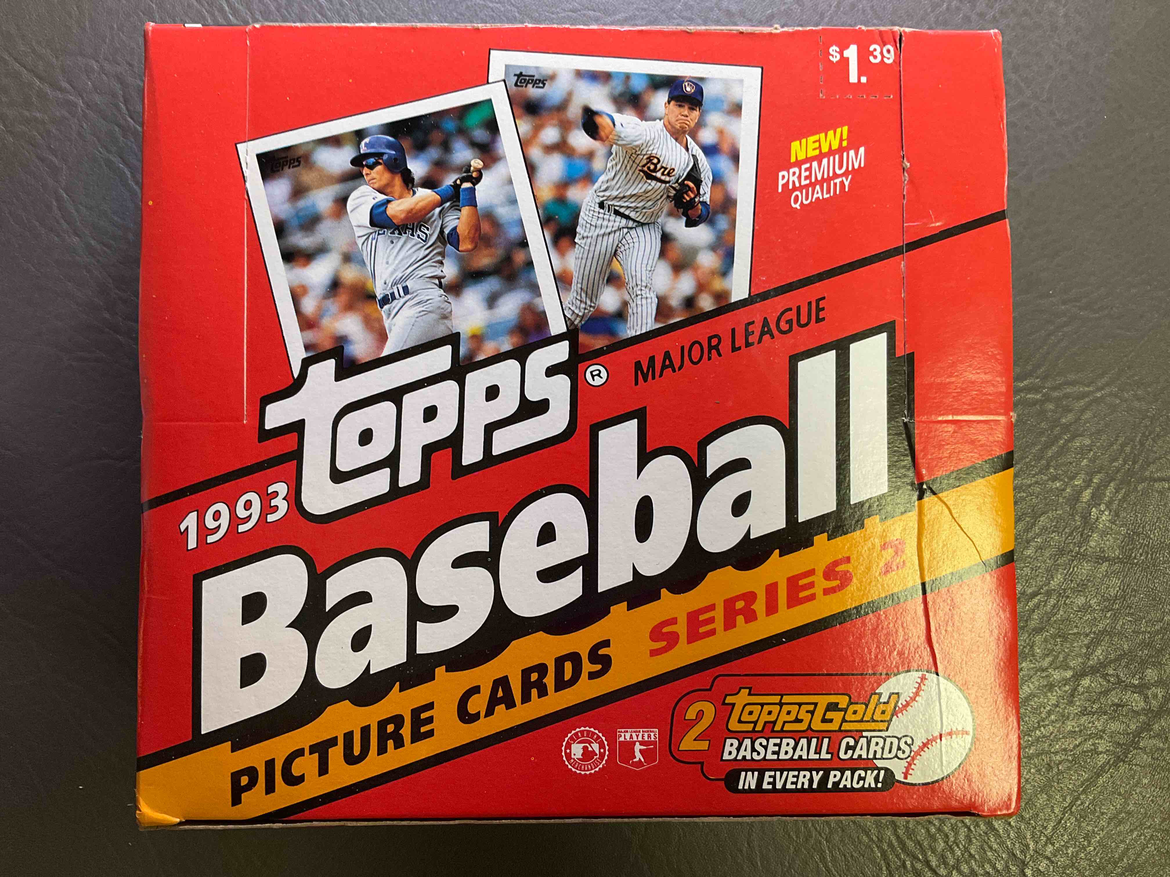 Rare 1993 Topps Baseball Series 2 Unopened 34 Card Cello Pack! Direct From Original Retail Case.  Sought After By Collectors For The Two Topps Gold Cards In Every Pack! 