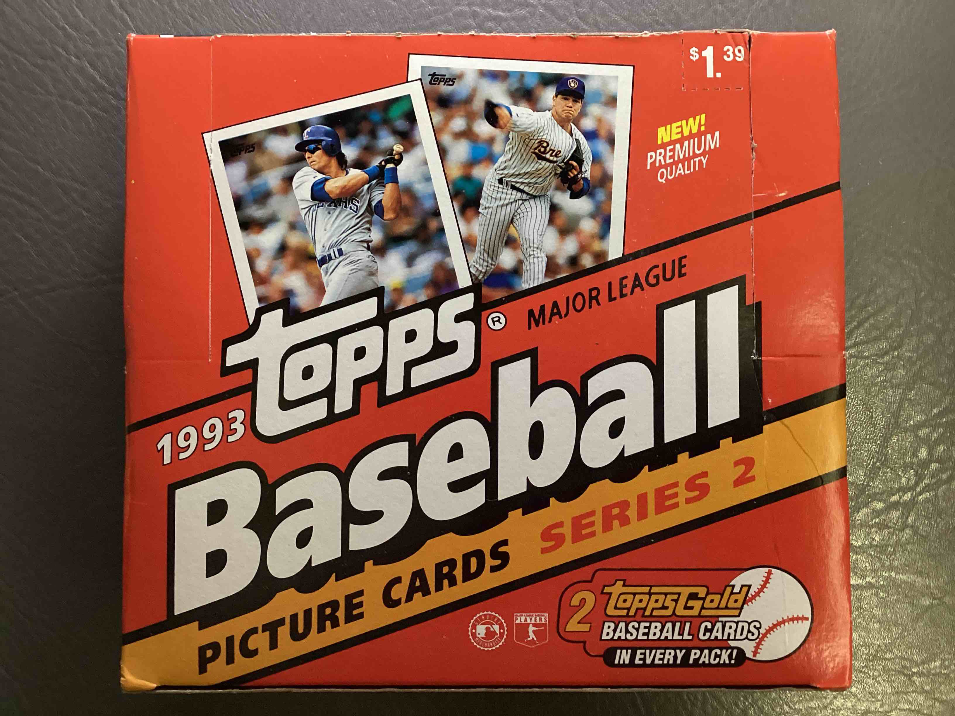1993 Topps Baseball Unopened 34 Card Cello Pack, Series Two, Direct From Original Retail Case.  Hard To Find!  Sought After By Collectors For The Two Topps Gold Cards In Every Pack.  Rare & Hard To Find!