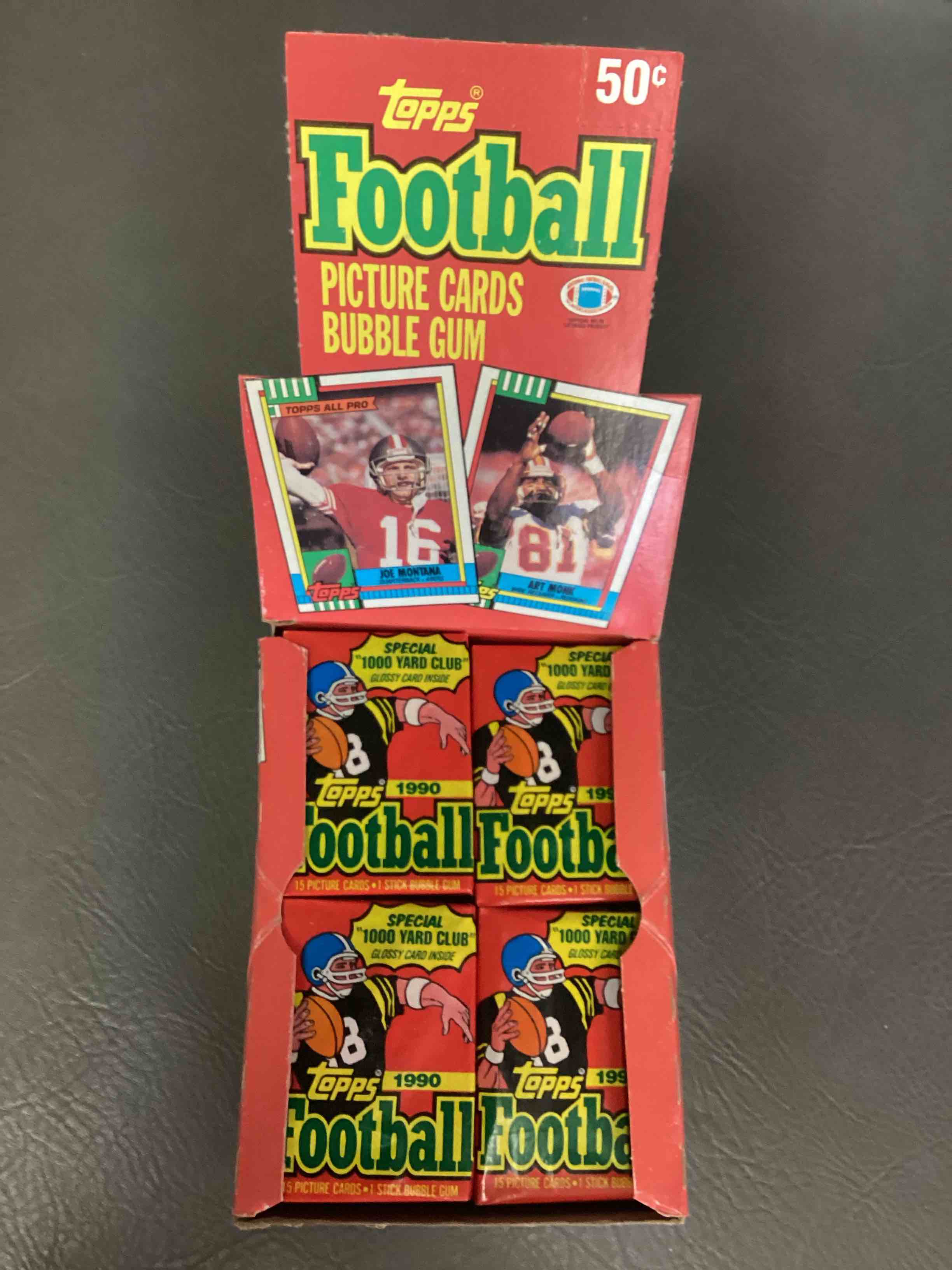 1990 Topps Football Unopened Wax Pack, Direct From Original Retail Box!  Getting Hard To Find!  Search For Early Barry Sanders & Jerry Rice & So Much More!