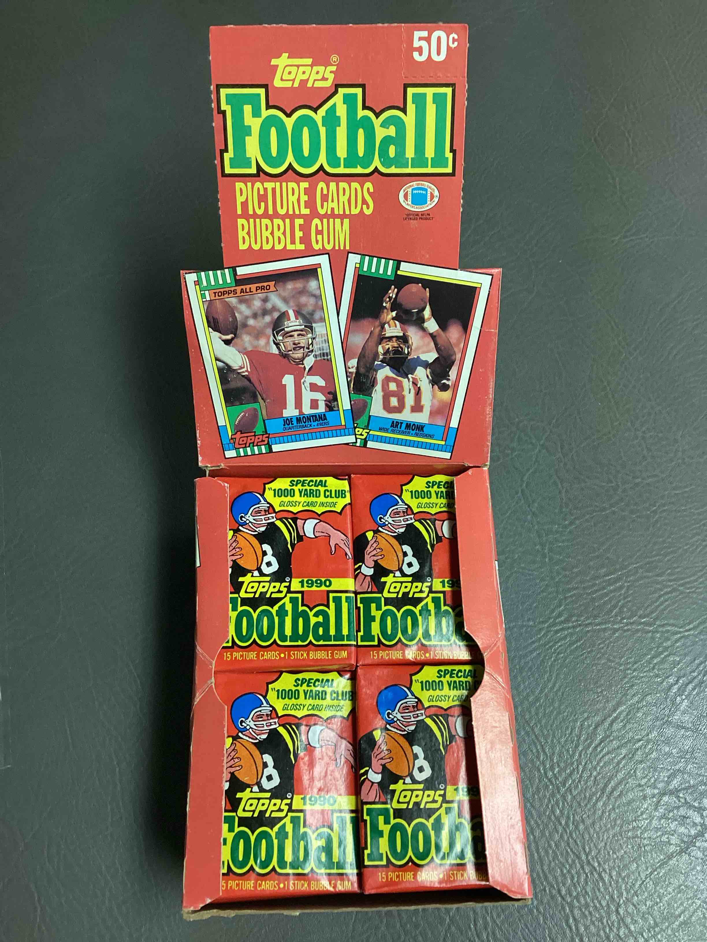 1990 Topps Football Unopened Wax Pack, Direct From Original Retail Box!  Getting Hard To Find!  Search For Early Barry Sanders & Jerry Rice & So Much More!