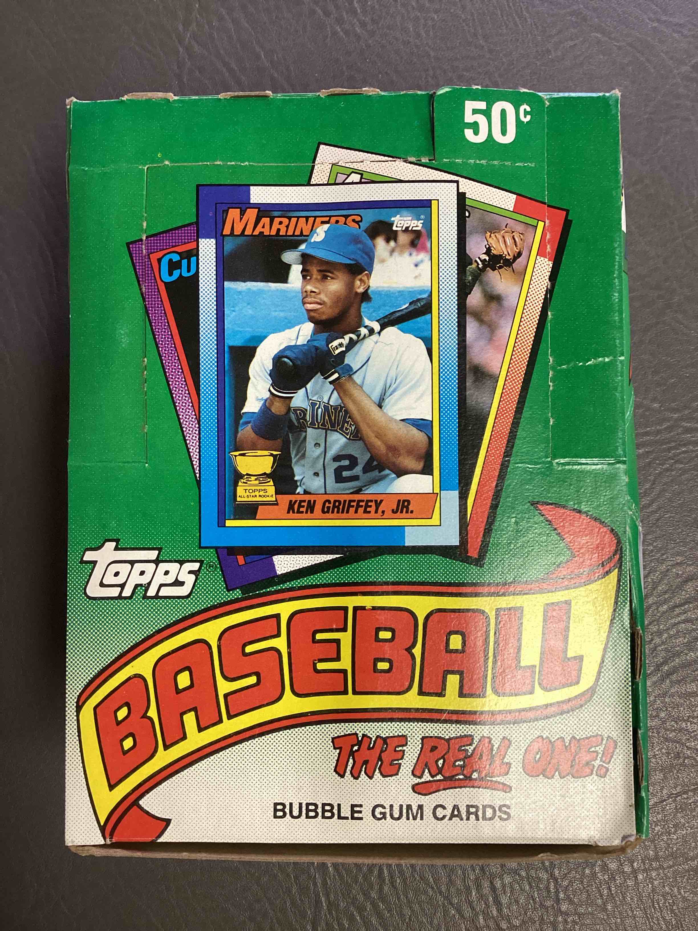 1990 Topps Baseball Unopened Wax Pack, Direct From Original Retail Case!  Search For “The Big Hurt” Frank Thomas Valuable Rookie & Error Cards (Error Cards Valued At $1,000 And Up!), & Early Ken Griffey Jr. All Star Rookie Card #336 (PSA 10 Value $350+) & So Much More!