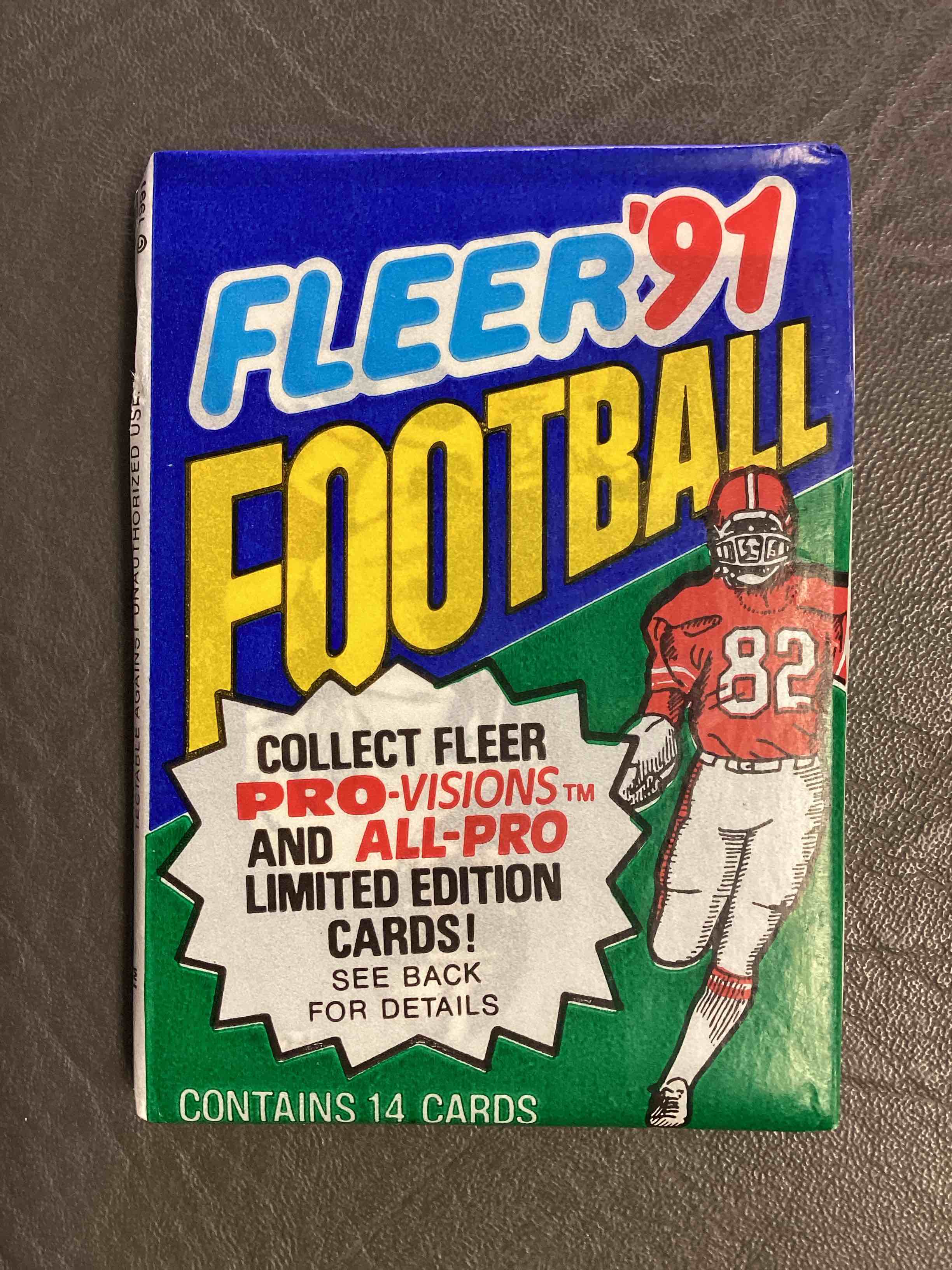 1991 Fleer Football Unopened Wax Pack, Direct From Original Retail Case.  Search For Early Barry Sanders, Emmit Smith, Jerry Rice & Joe Montana!