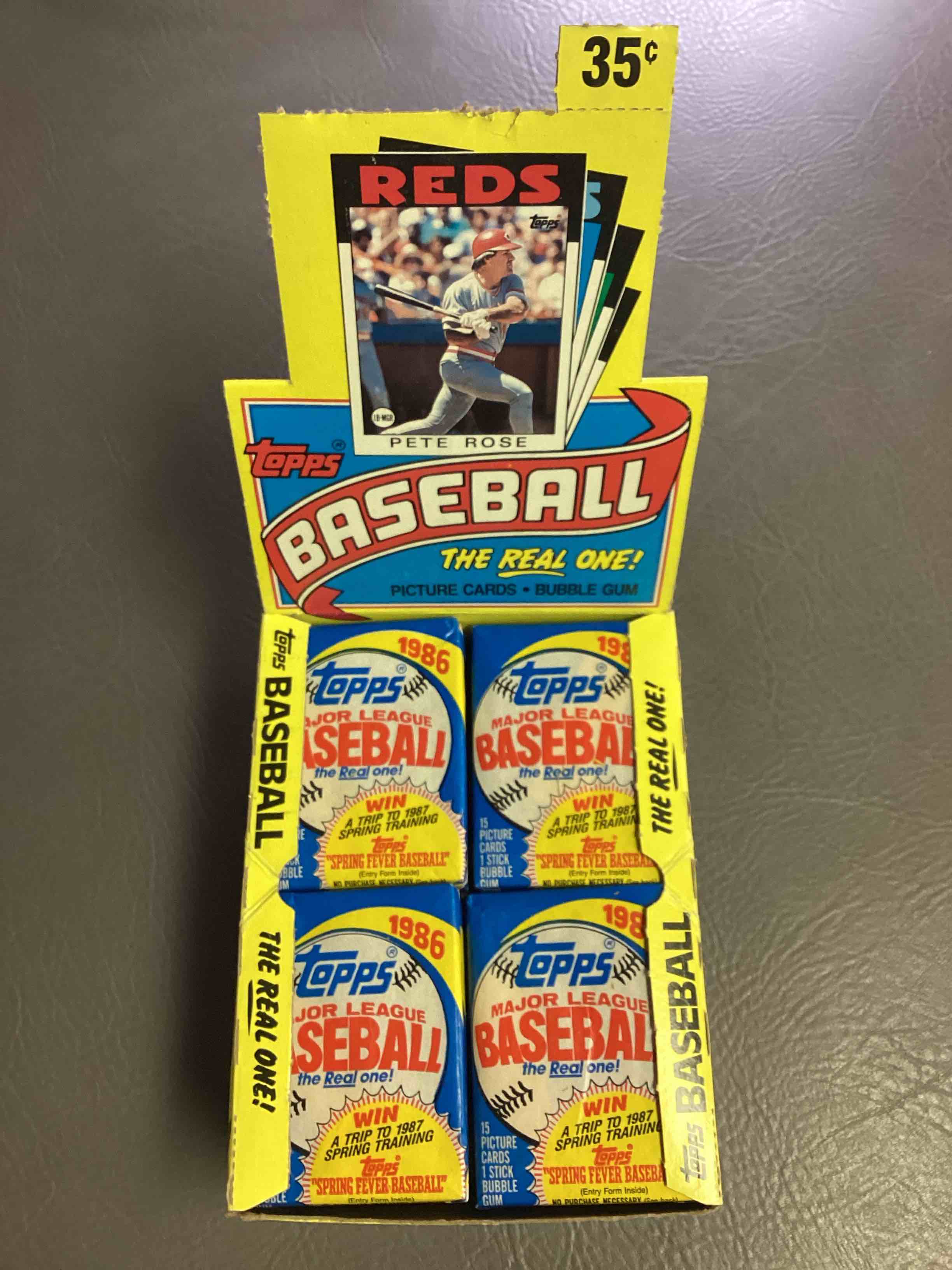 1986 Topps Baseball Unopened Wax Pack Direct From Original Retail Case!  Search For Pete Rose #1 & Nolan Ryan #100 (PSA 10 Value $1,000) & Other Valuable 80’s Stars!  Getting Harder & Harder To Find!