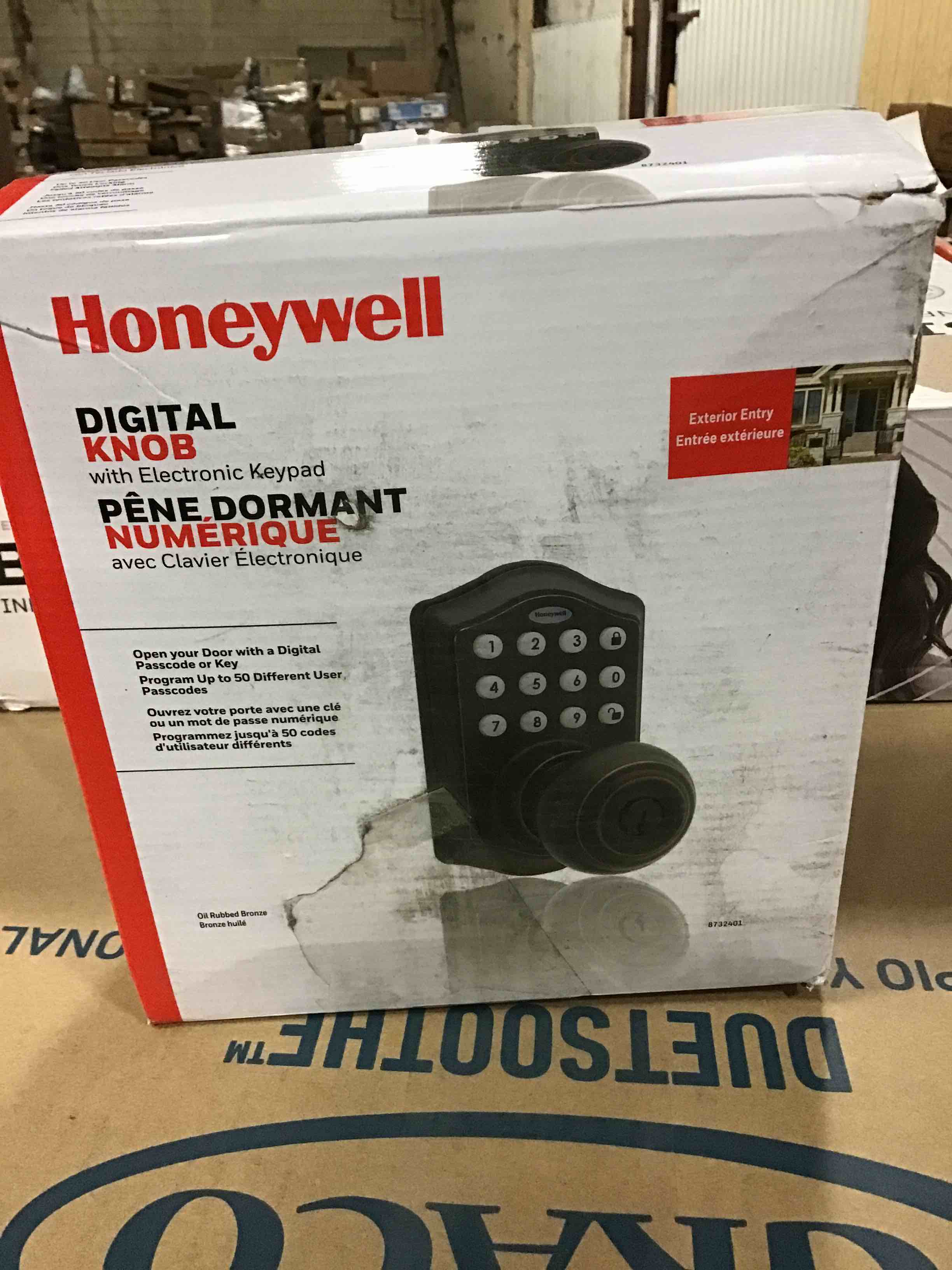Honeywell Safes & Door Locks - 8732401 Electronic Entry Knob Door Lock, Oil Rubbed Bronze, 6.5 x 8.8 x 9 inches