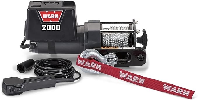 WARN 92000 Vehicle Mounted 2000 Series 12V DC Electric Utility Winch with Steel Cable: 1 Ton (2,000 lb) Pulling Capacity (incomplete)