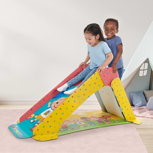 Pop2Play Cocomelon Indoor Playground for Toddlers – StrongFold Technology Cardboard Toddler Slide by WowWee