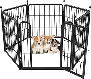 FXW Rollick Dog Playpen, 24" Height for Puppies/Small Dogs, 6 Panels