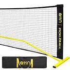 A11N Portable Pickleball Net System, 22ft Regulation Size, Yellow/Black