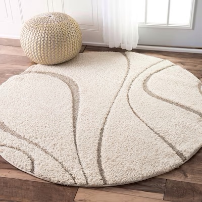 nuLOOM 4’ (ft) Cream Oval Indoor Stripe Area Rug (OZSG08A)