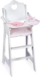 Badger Basket White Doll High Chair with Plate, Bib, and Spoon (fits American Girl dolls)