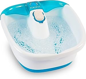 HoMedics Bubble Mate Foot Spa, Toe Touch Controlled Foot Bath with Invigorating Bubbles and Splash Proof, Raised Massage nodes and Removable Pumice Stone