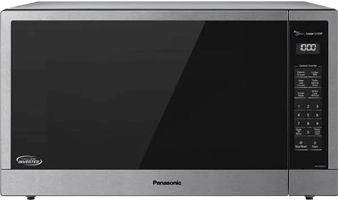 Panasonic NN-SN96JS 2.2 Cu. Ft. 1250W Capacity Cyclonic Wave Inverter Technology Turbo Defrost Genius Sensor Countertop Microwave Oven (Renewed)