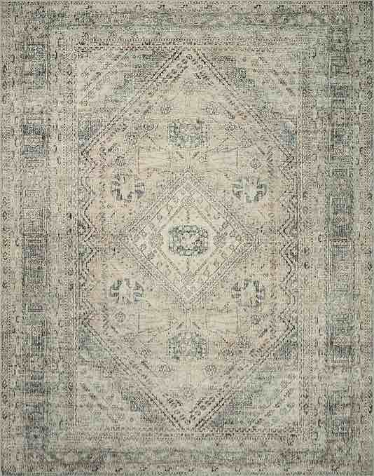 Magnolia Home by Joanna Gaines x Loloi Sinclair Collection SIN-04 Machine Washable Natural / Sage 2'-3" x 3'-9" Accent Rug