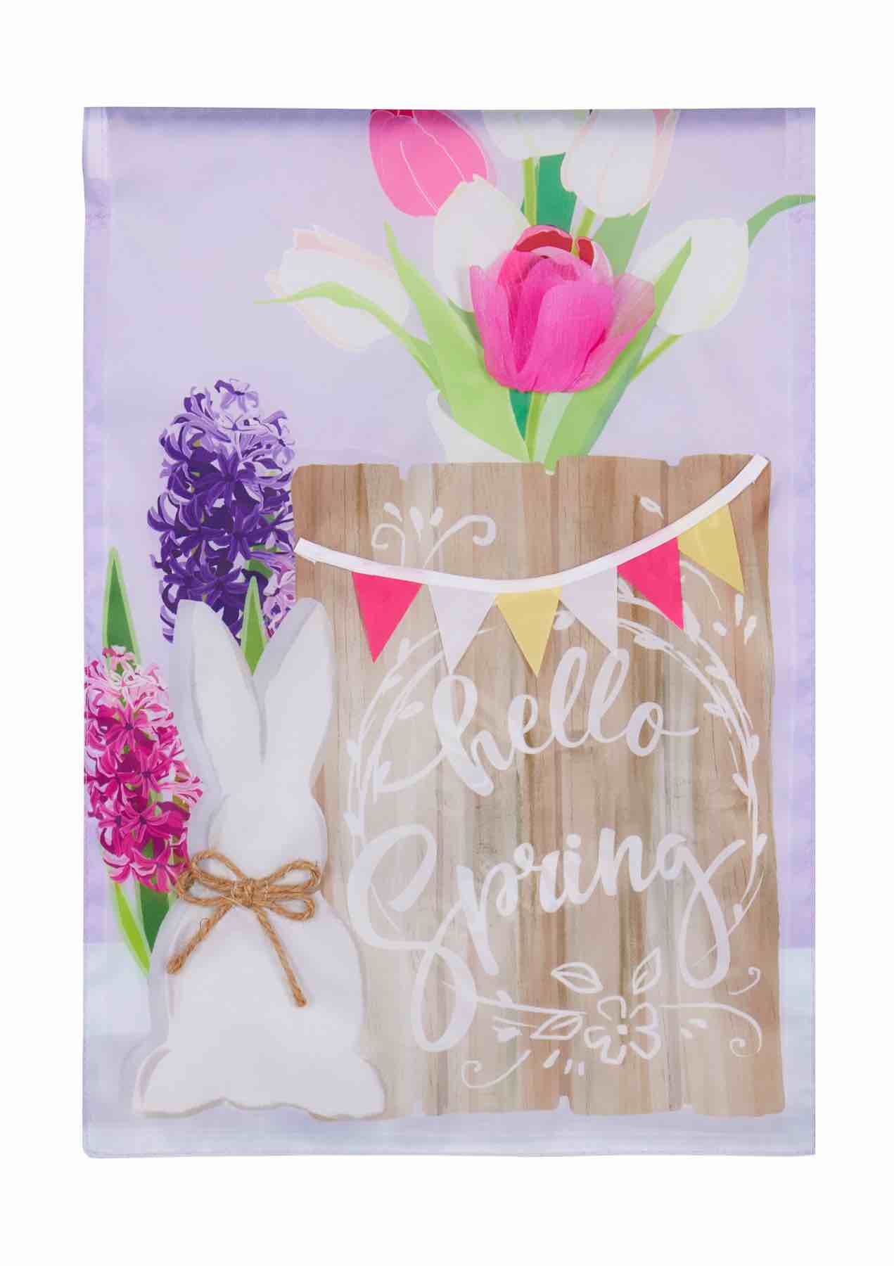 Meadow Creek Spring Garden Flag Hello Spring Bunny 