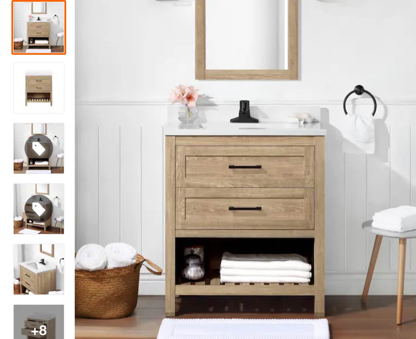 Autumn 30 in. W x 19 in. D x 34.5 in. H Single Sink Bath Vanity in Weathered Tan with White Engineered Stone Top