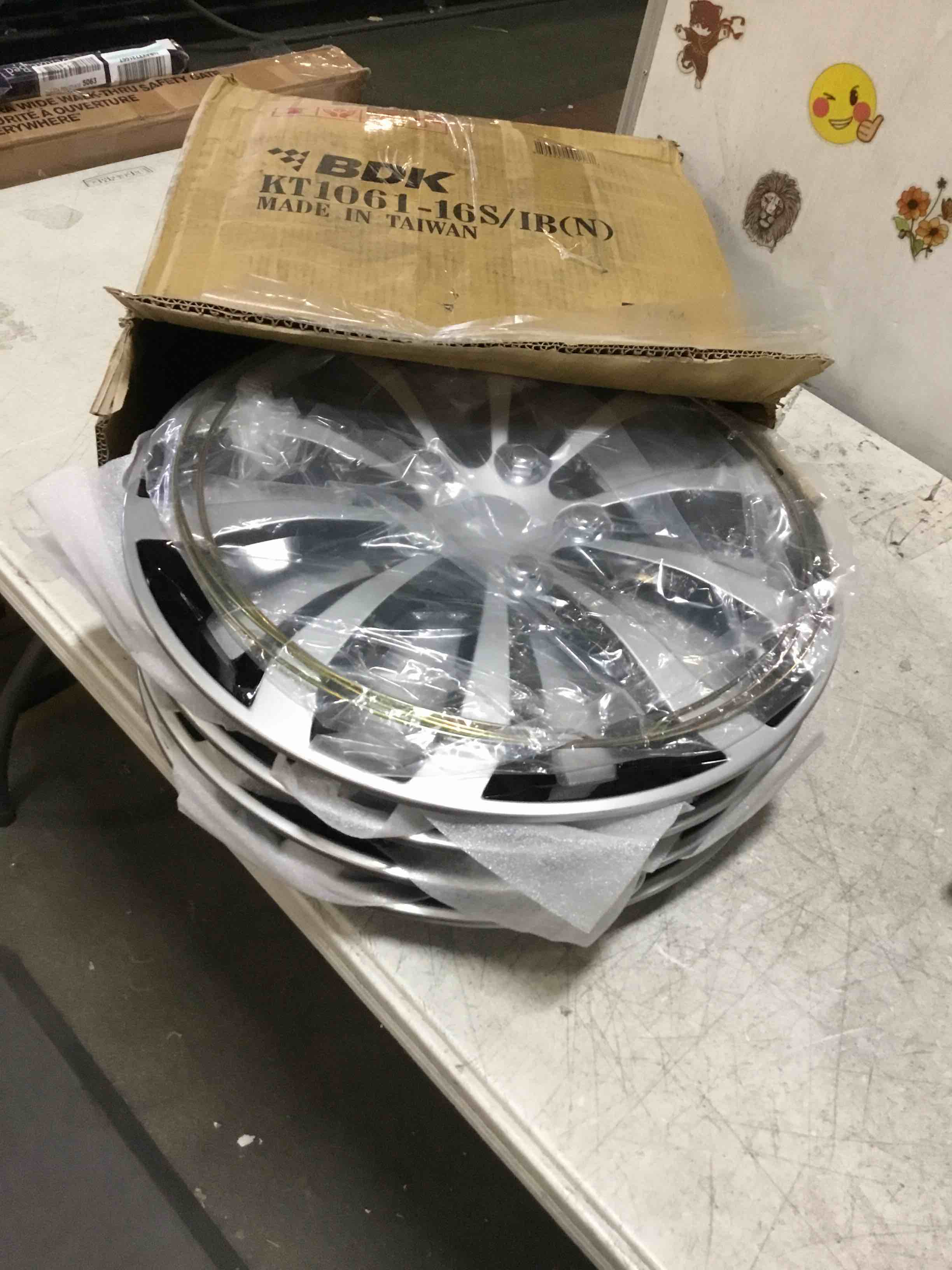 CarXS Two-Tone Style Hubcaps 16" Wheel Covers, Black & Silver Model Cover, Four (4) Pieces Corrosion-Free & Sturdy Full Heat & Impact Resistant Grade, 4 Piece Set