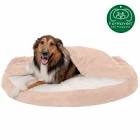 44inch round faux sheepskin snuggery gel top foam pet bed cream 