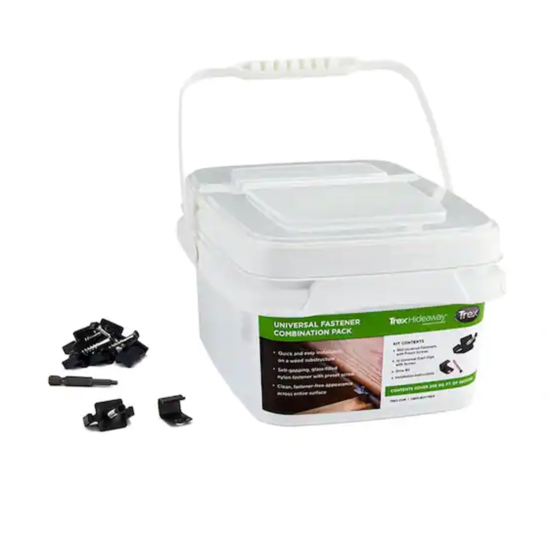 Trex Universal Hidden Deck Fasteners 200-Sq-Ft Combo Bucket Driver Bit Black