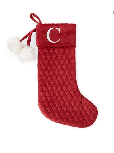 JCPenney North Pole Red Quilted Christmas Monogram