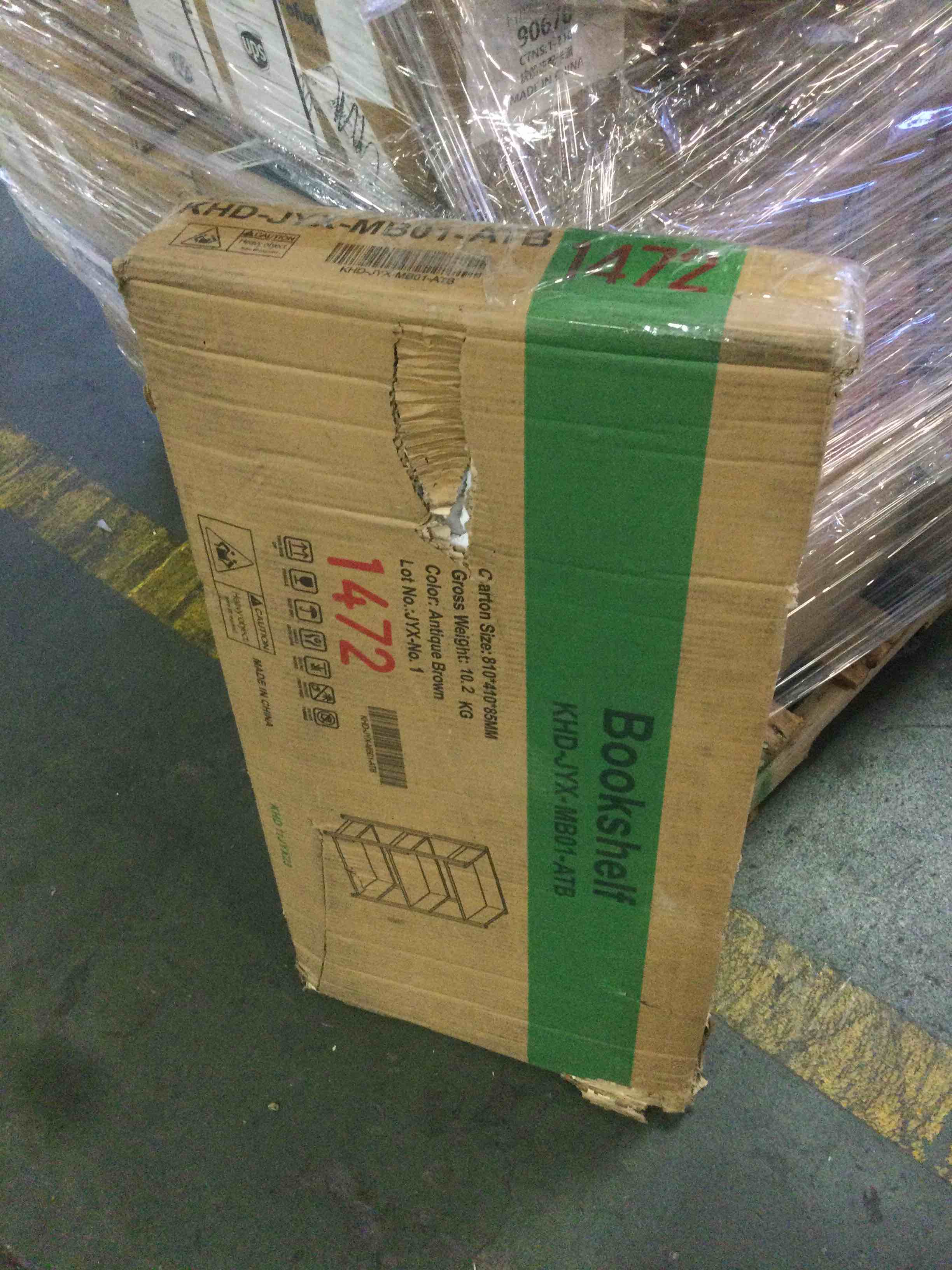 VECELO 3-Tier Bookcase,Small Storage Shelves,Industrial Shelving Unit for Living Room,Bedroom,Classroom,Set of 1, Antique Brown