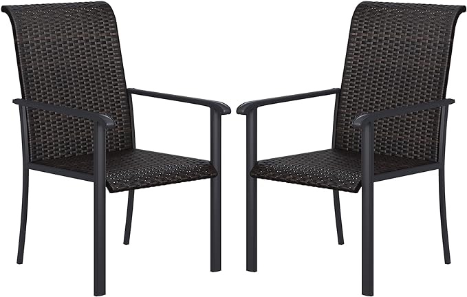 VICLLAX Outdoor Wicker Chair Set of 2