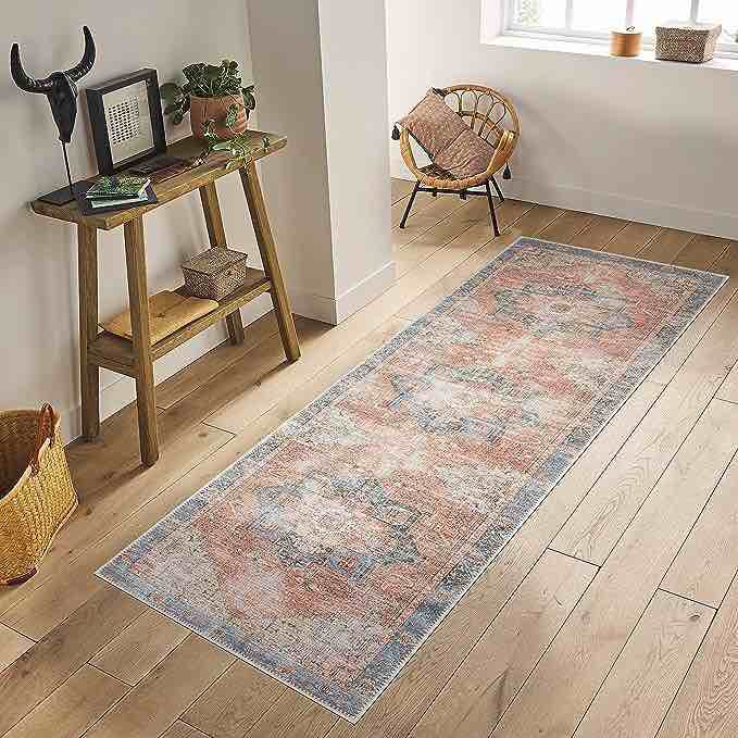 Adiva Rugs Machine Washable Area Rug with Non Slip Backing for Living Room