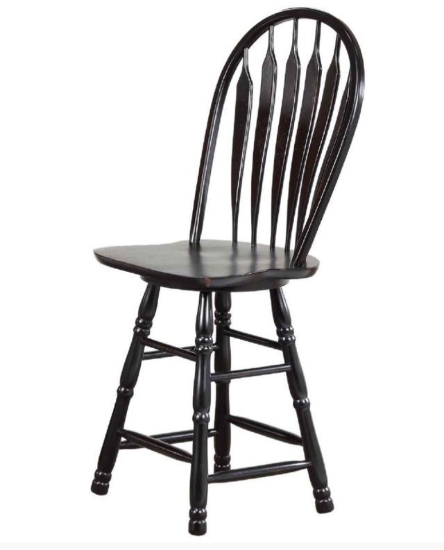 24? Swivel Barstool in Antique Black