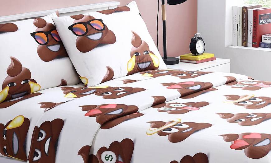 Emoji Collection Microfiber Sheet Set - Multi Pop - Size:queen