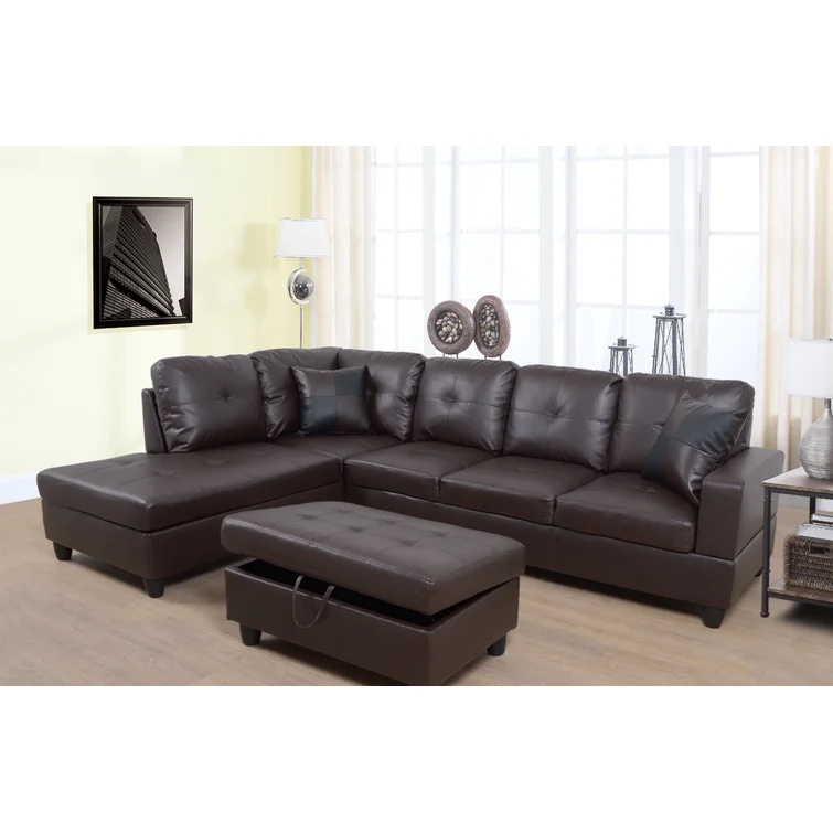 Rye 3 - Piece Vegan Leather Sectional by Latitude Run (INCOMPLETE SET, MISSING BOX)