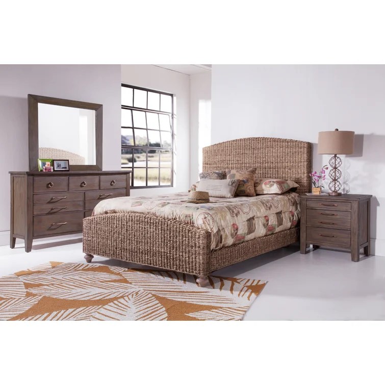 Queen Driftwood Standard Bed by Panama Jack Home (INCOMPLETE SET, MISSING BOXES)