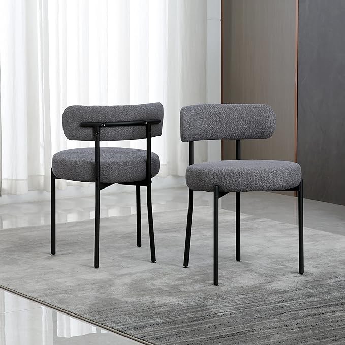 DYHOME Dark Grey Dining Chairs Set of 2