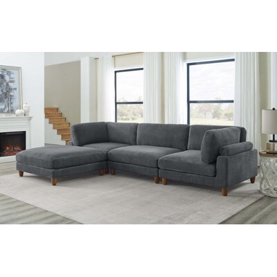 Barbarette 133.5'' Corduroy Reversible Modular Sectional ( Armless Chair only) INCOMPLETE SET