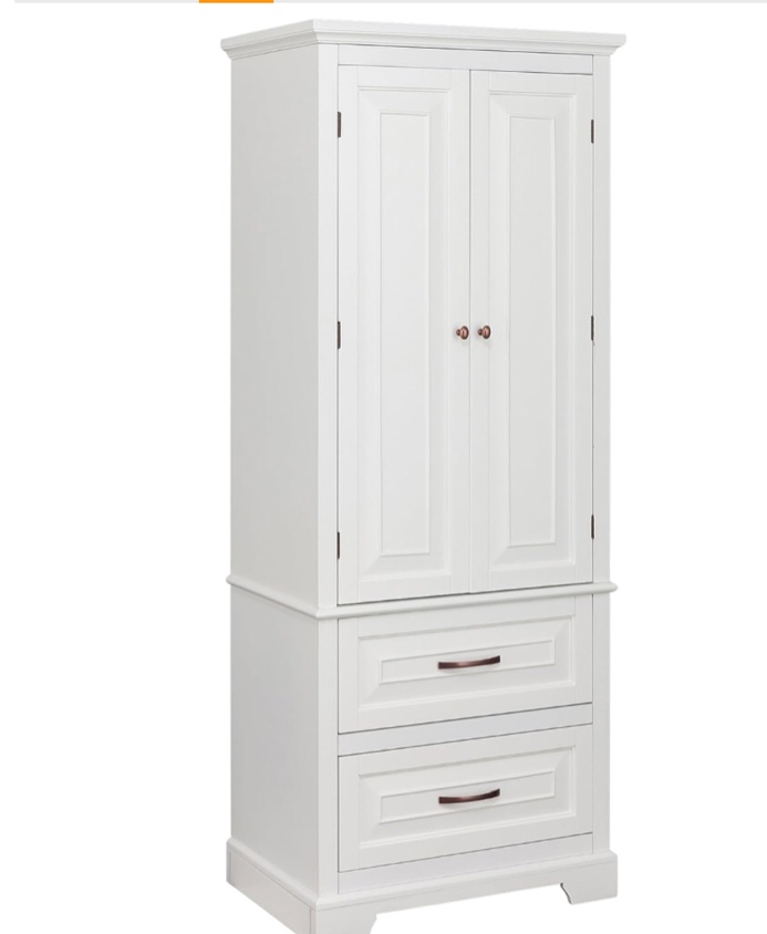 810014813974 Teamson Home Floor St. James Bathroom Storage Cabinet, White(incomplete)