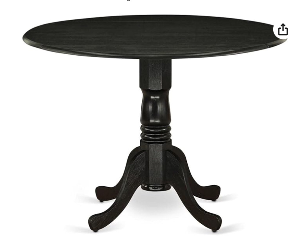 East West Furniture DST-LBK-TP Dublin - Mesa De Comedor Redonda Con Base De Gota Y Pedestal, 42 X 42 Pulgadas, Multicolor