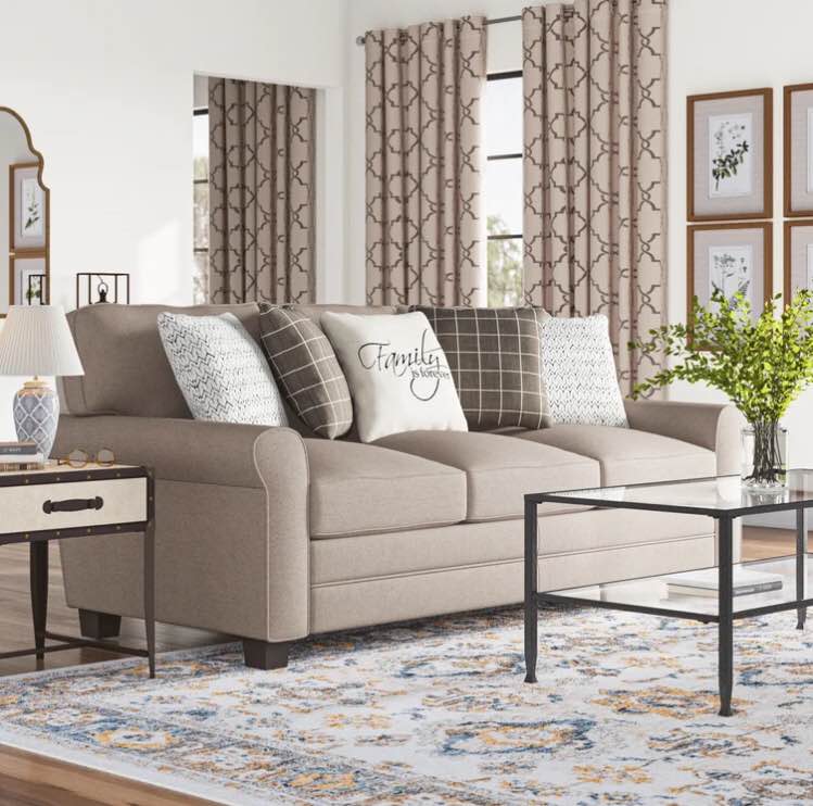 Annora 85" Rolled Arm Sofa with Reversible Cushions