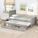 grey trundle bed twin, full, incomplete box 2 of 3 only 