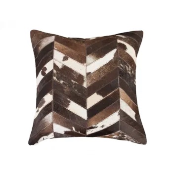 Aedesia Leather/Suede Throw Square Pillow Cover & Insert Set Of 2 