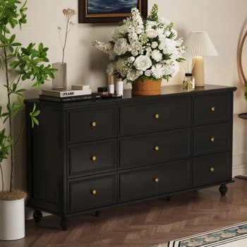 Felomina 9 Drawer 63'' W Solid Wood Chest