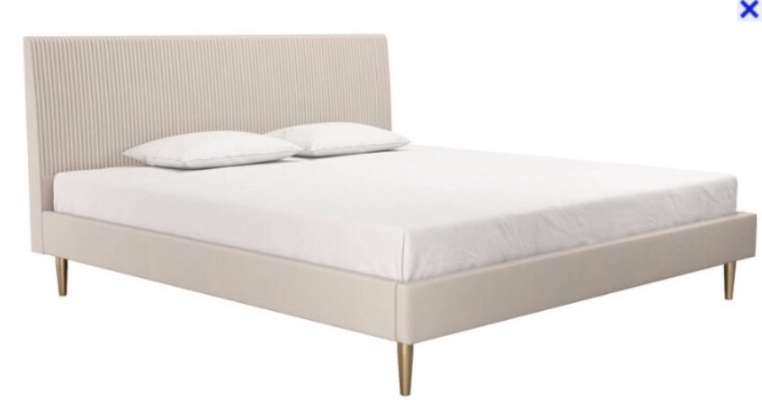 Upholstered King size platform bed DA4080149MKA(Incomplete box 1 of 2 )