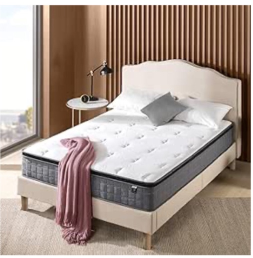 ZINUS 10 Inch Cool Touch Comfort Gel-Infused Hybrid Mattress / Pocket Innersprings for Motion Isolation / Mattress-in-a-Box, Twin(similar to the photo)