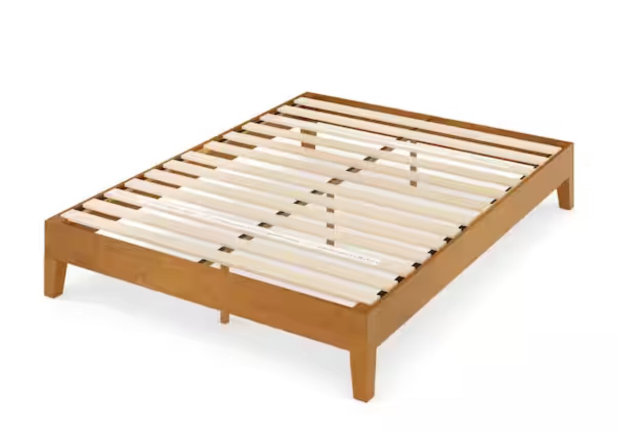 12 in. Alexis Pine with Easy Assembly King Deluxe Wood Platform Bed