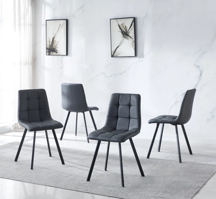 Boulat Metal Solid Back Side Chair (Set of 4)